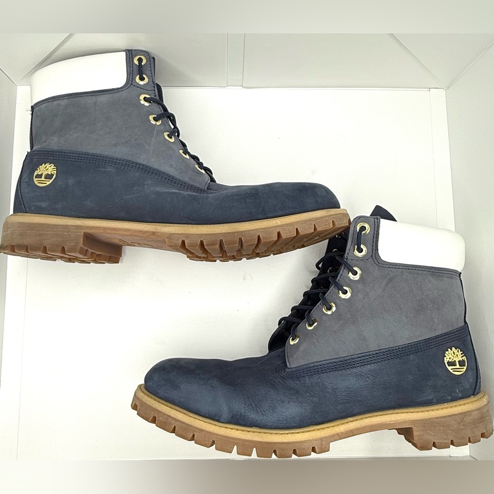 Timberland Men's Navy and Light Gray Boots